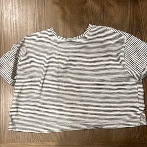 Old Navy Black and White Striped Short Sleeve Tee; oversized cropped